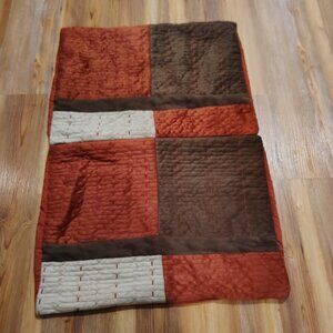 Home Classics Standard Full Pillow Shams 20 x 26 Polyester Red Brown Set of 2